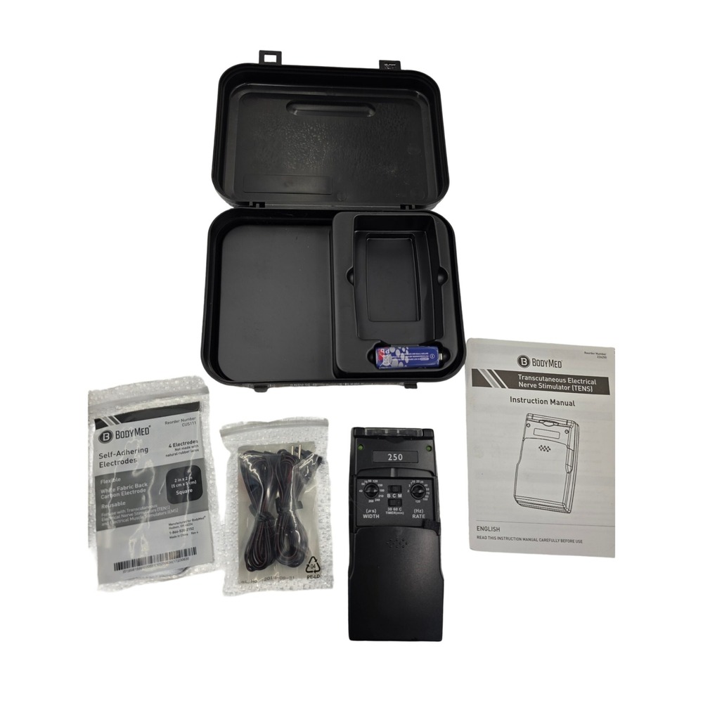 BodyMed TENS Unit 250 Analog Nerve Stimulator with‎ Case Electrodes ZZA250 O2